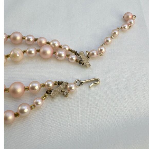 Vintage Japan Glass & Faux Pearl Chocker Necklace - Picture 4 of 6